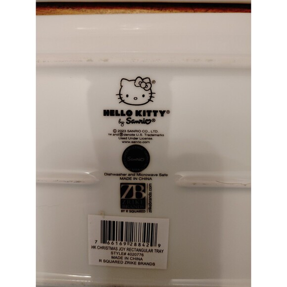 HELLO KITTY Ceramic Christmas Themed Serving Tray Platter for Gingerbread & more - Picture 3 of 4